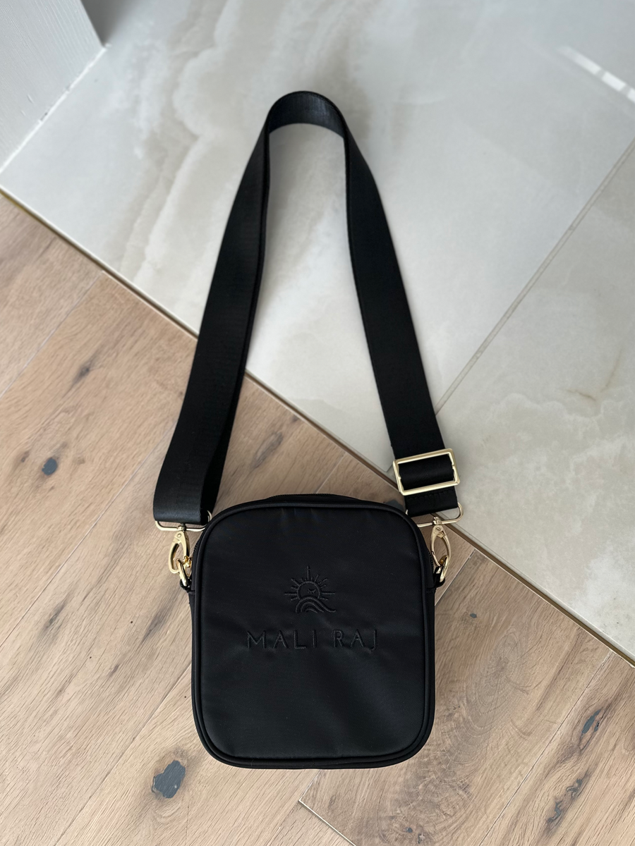 NYLON SHOULDER BAG - BLACK – MALI RAJ