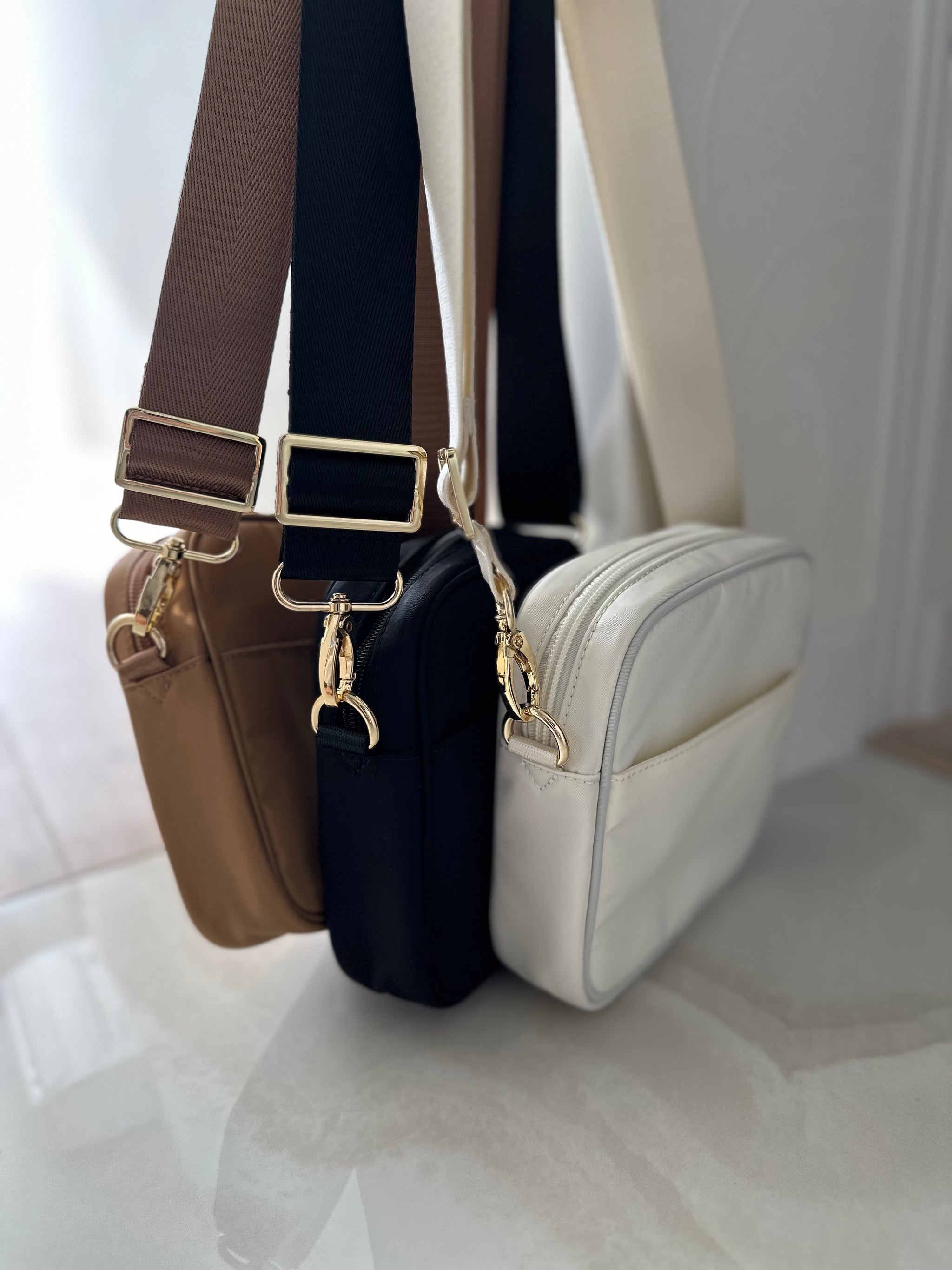 NYLON SHOULDER BAG - BLACK – MALI RAJ