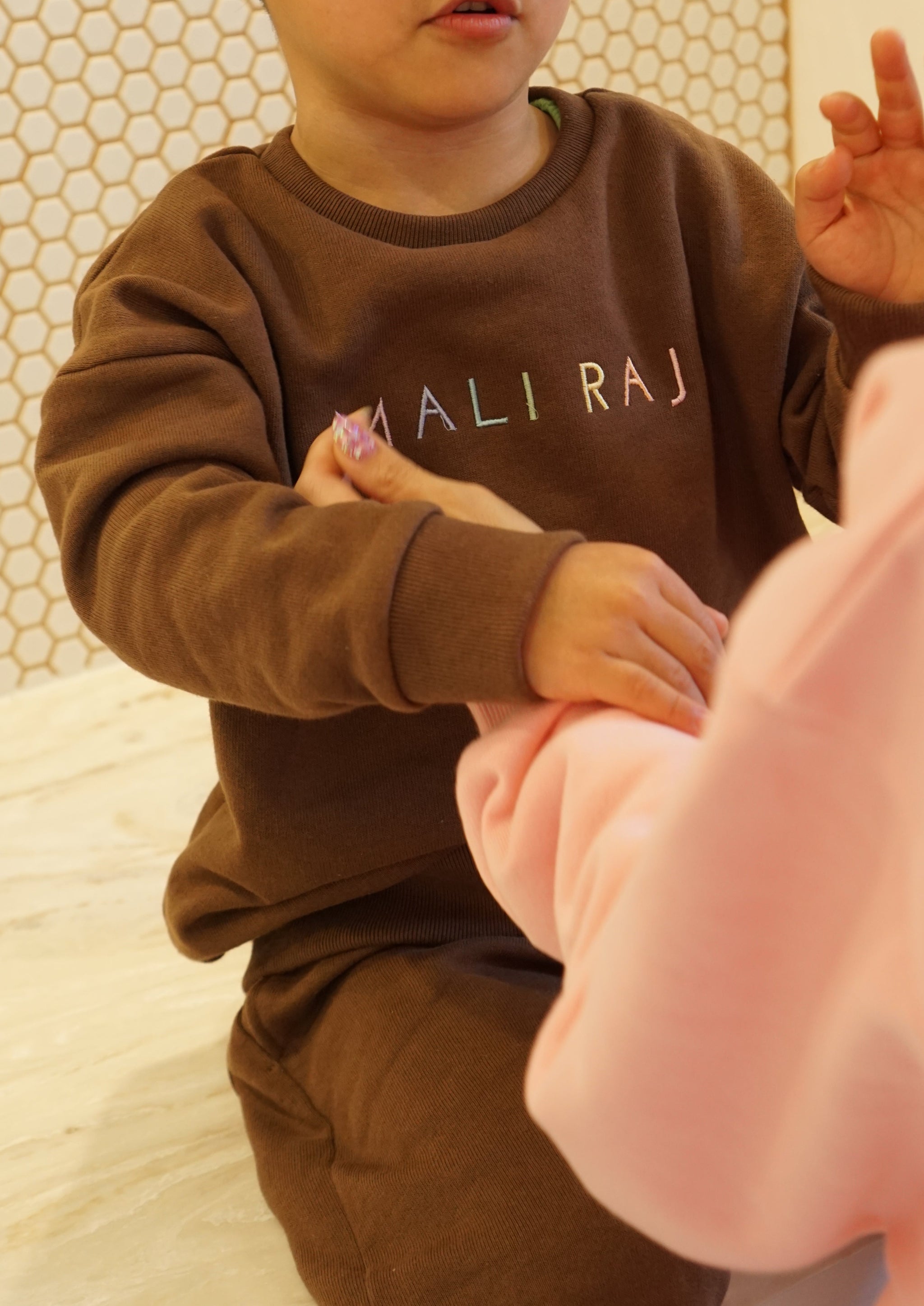 BACK DESING KIDS SWEAT SHIRT - BROWN – MALI RAJ